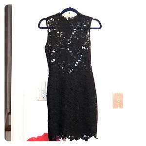 Tobi Crochet lace floral black dress small